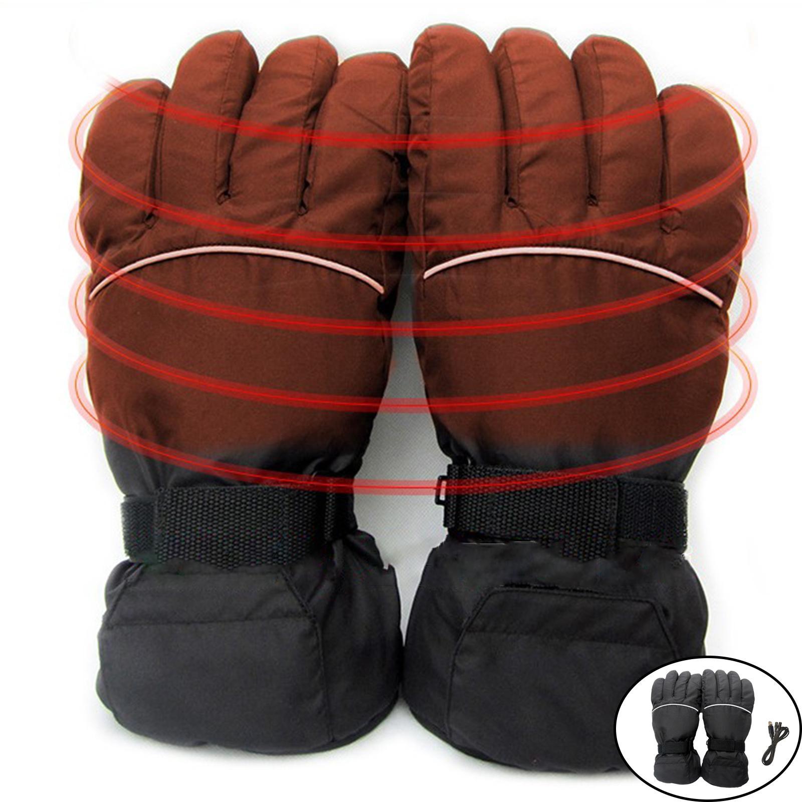 Motorcycle Heated Gloves Windproof Mittens Winter Thermal Glove for Outdoor