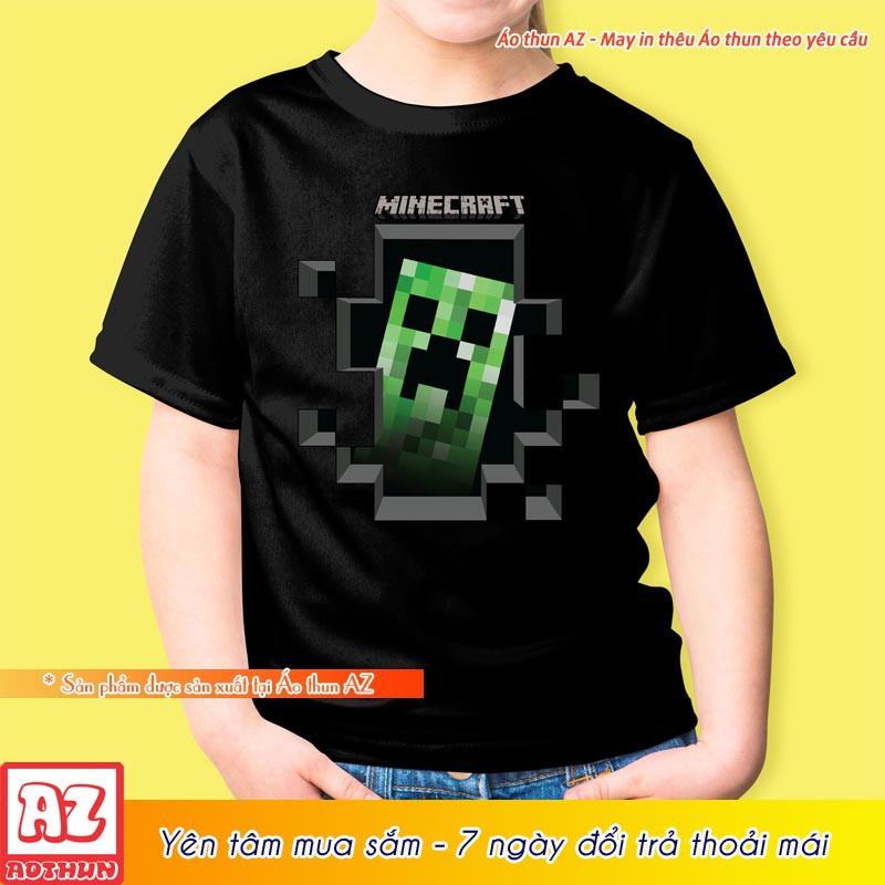 Áo thun Minecraft 3D độc đáo 2 màu đen và trắng - Áo trẻ em Mẫu mới M2785