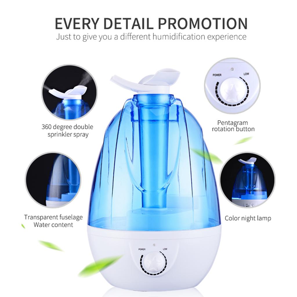 3.5L Cool Mist Humidifier Quiet 220V W/ Light For Home
