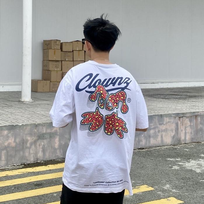 Áo thun tay lỡ Leopard Big Logo, phông unisex nam nữ form rộng, cotton