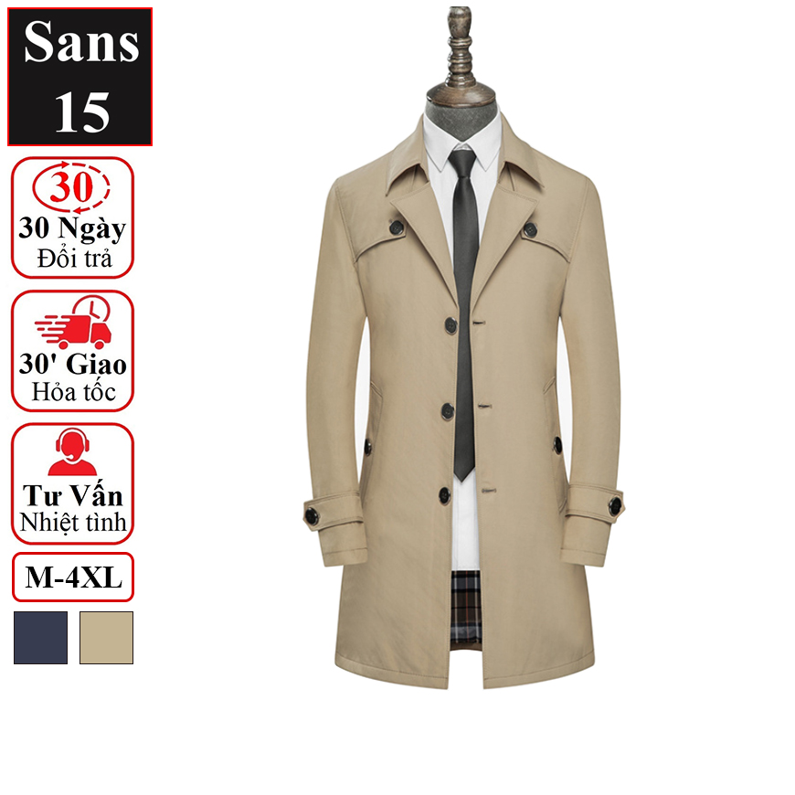 Áo Khoác Kaki Nam Dáng Vừa Áo Măng Tô Nam Chất Kaki Sans15 Sans Shop