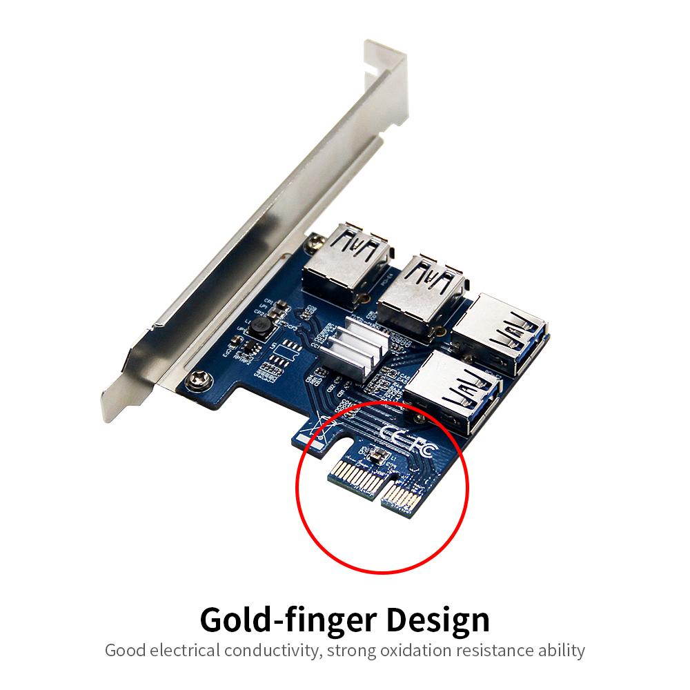 PCI-E to USB3.0 Adapter Card High Speed Transmission Converter Card with 4 USB3.0 Ports Desktop Computer Expansion Card