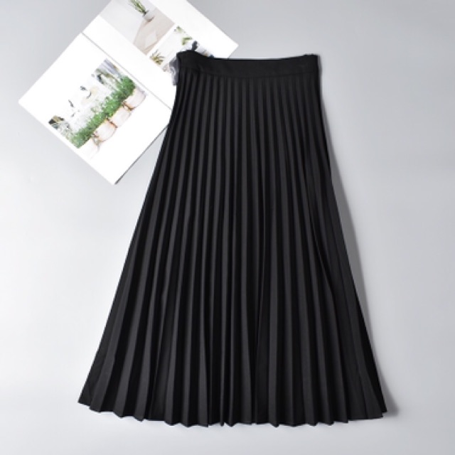 Chân váy xếp ly dài cap chun sang trọng nữ tính