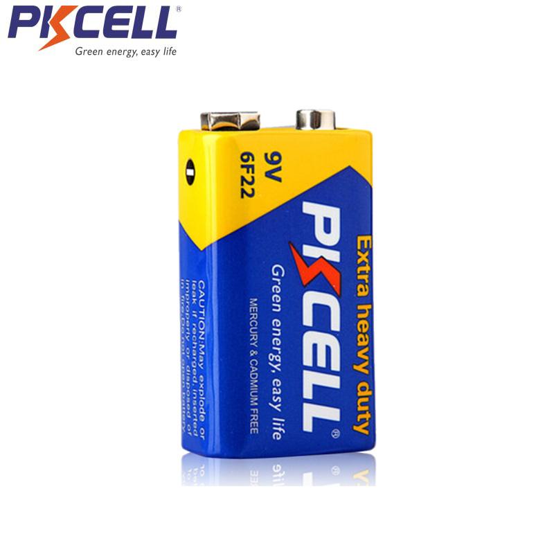 20PC PKCELL 9V 6F22 Tương đương với pin CR9V ER9V 6LR61 Pin Carbon Kẽm cực nặng Pin 9 Volt cho Đồ chơi điều khiển từ xa Điện áp danh định: 9V