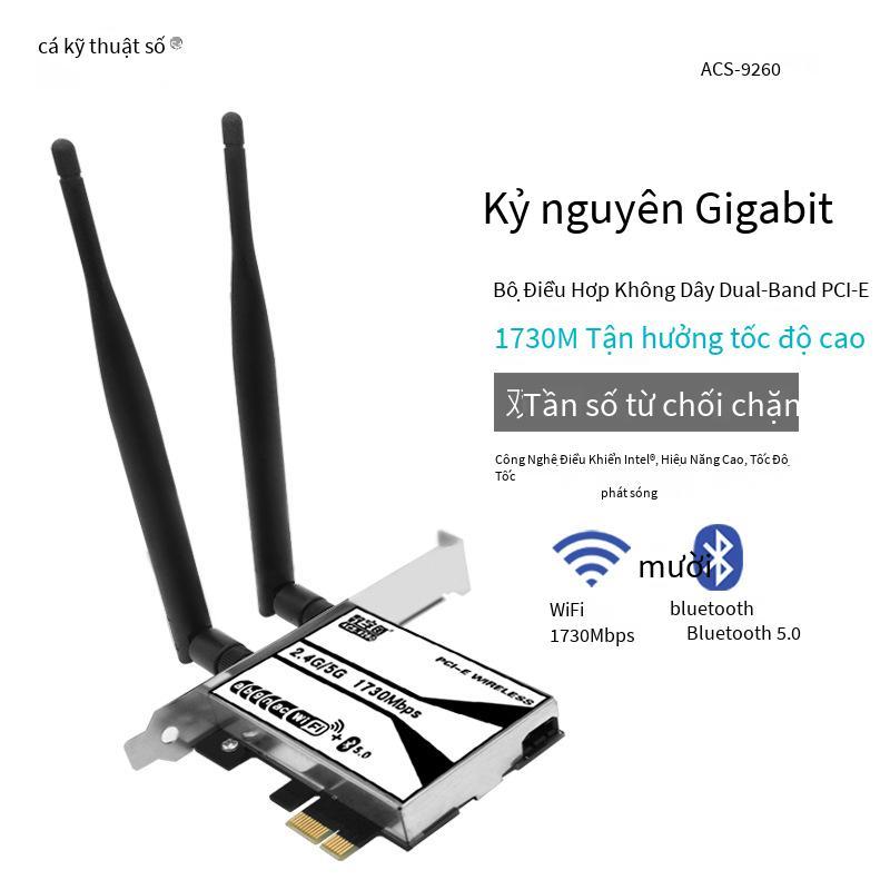 Giao hàng nhanh Magic 9260 module máy tính để bàn PCI-E tần số kép card mạng không dây WIFI1730 + Bluetooth
