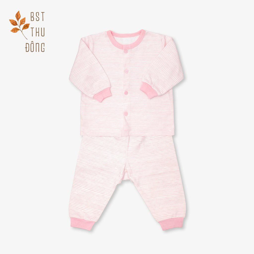 Bộ quần áo Miomio dài tay cài giữa dày 100% cotton