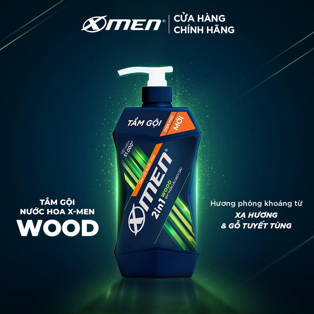 Combo 2 Tắm Gội Xmen Wood 2in1 650g/Chai