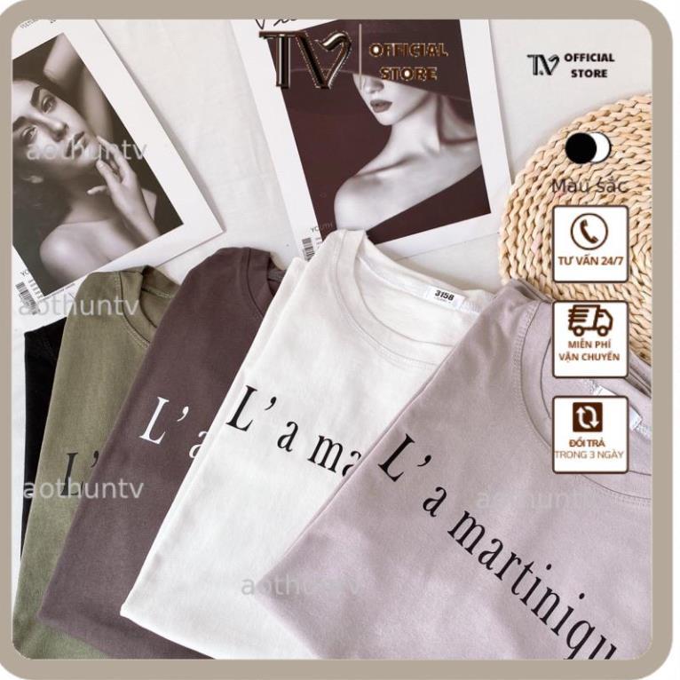 Áo phông 3158, áo thun tay lỡ form rộng chất cotton in hình LA