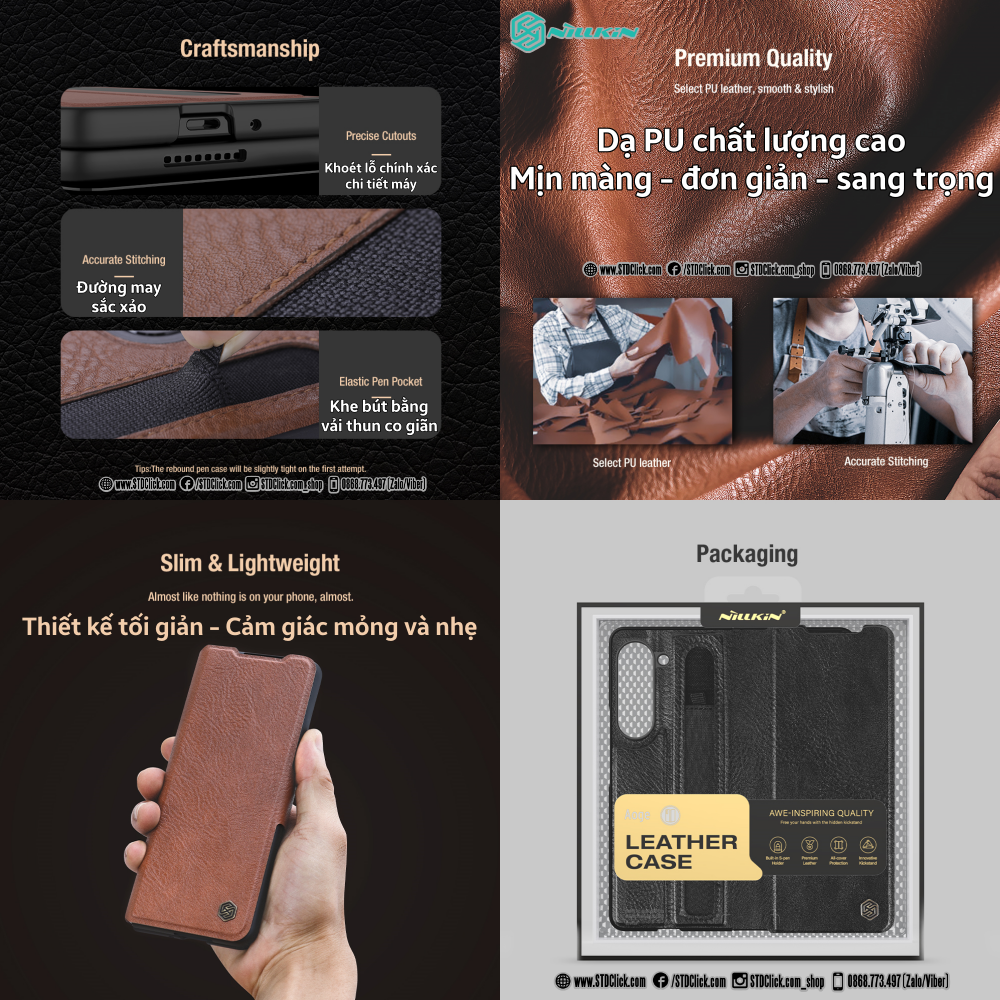 ỐP LƯNG DÀNH CHO ĐIỆN THOẠI SAMSUNG GALAXY Z FOLD 5 5G - Z FOLD 4 5G NILLKIN AOGE CÓ KHE GIỮ BÚT