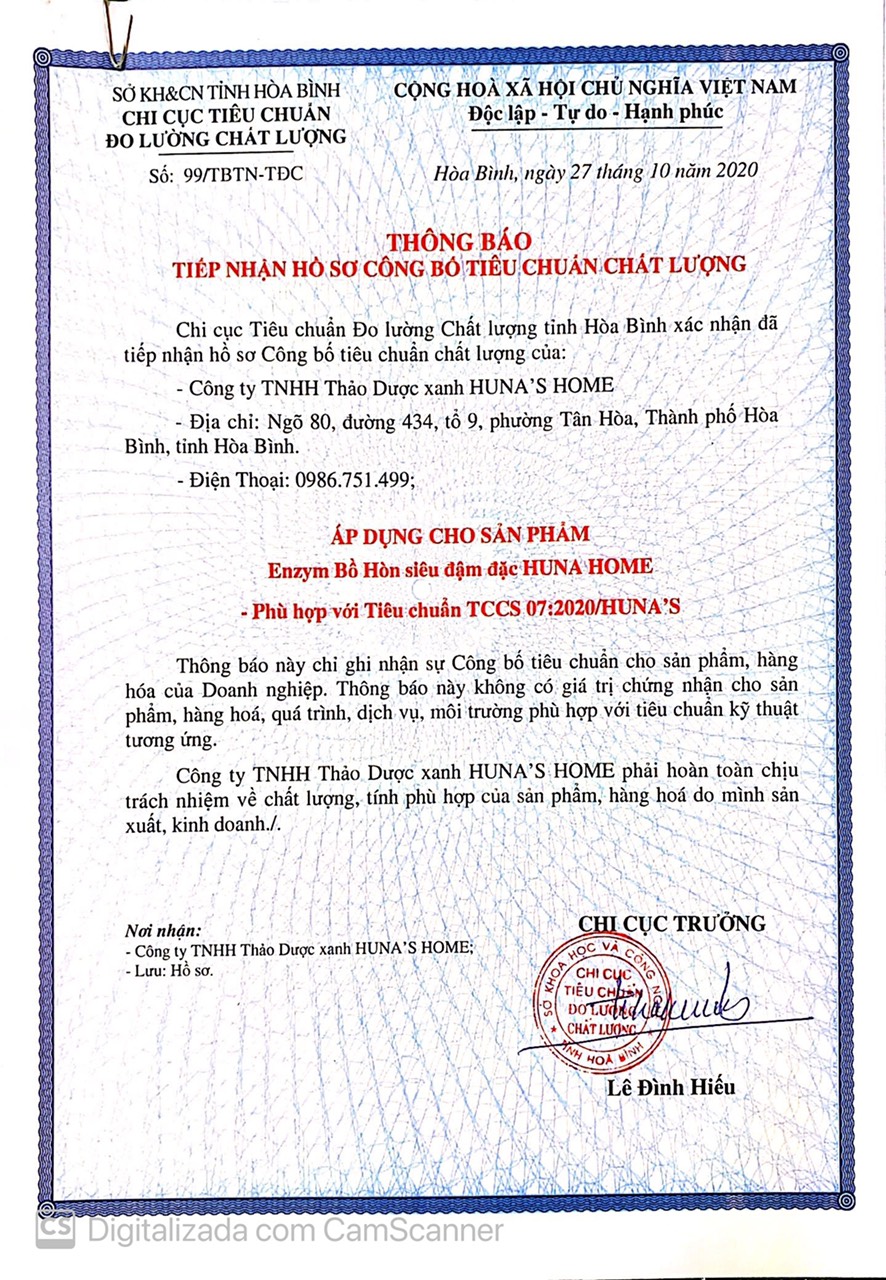 Nước rửa bát Enzyme bồ hòn Huna'shome can 5 Lít
