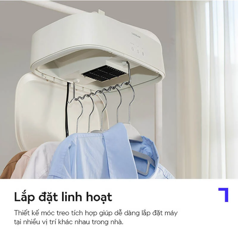 Máy sấy khuẩn quần áo LocknLocK,khử khuẩn tia UV,công nghệ sưởi PTC - END112IVY - Hàng chính hãng