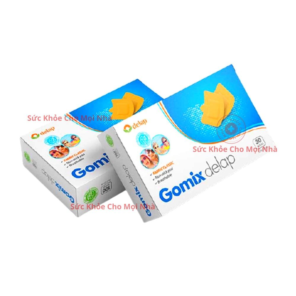 Gomix Delap bản to.Băng dán cá nhân xử lý vết thương thấm hút tốt co giãn thông thoáng tiện lợi hộp 30 miếng