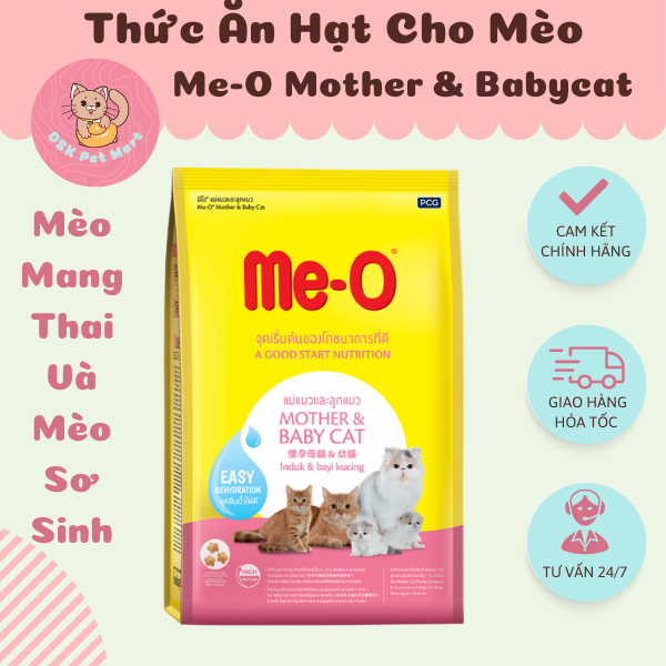 Thức Ăn Hạt Cho Mèo Mang Thai &amp; Mèo Sơ Sinh - Me-O Mother &amp; Babycat | Túi 1.1kg