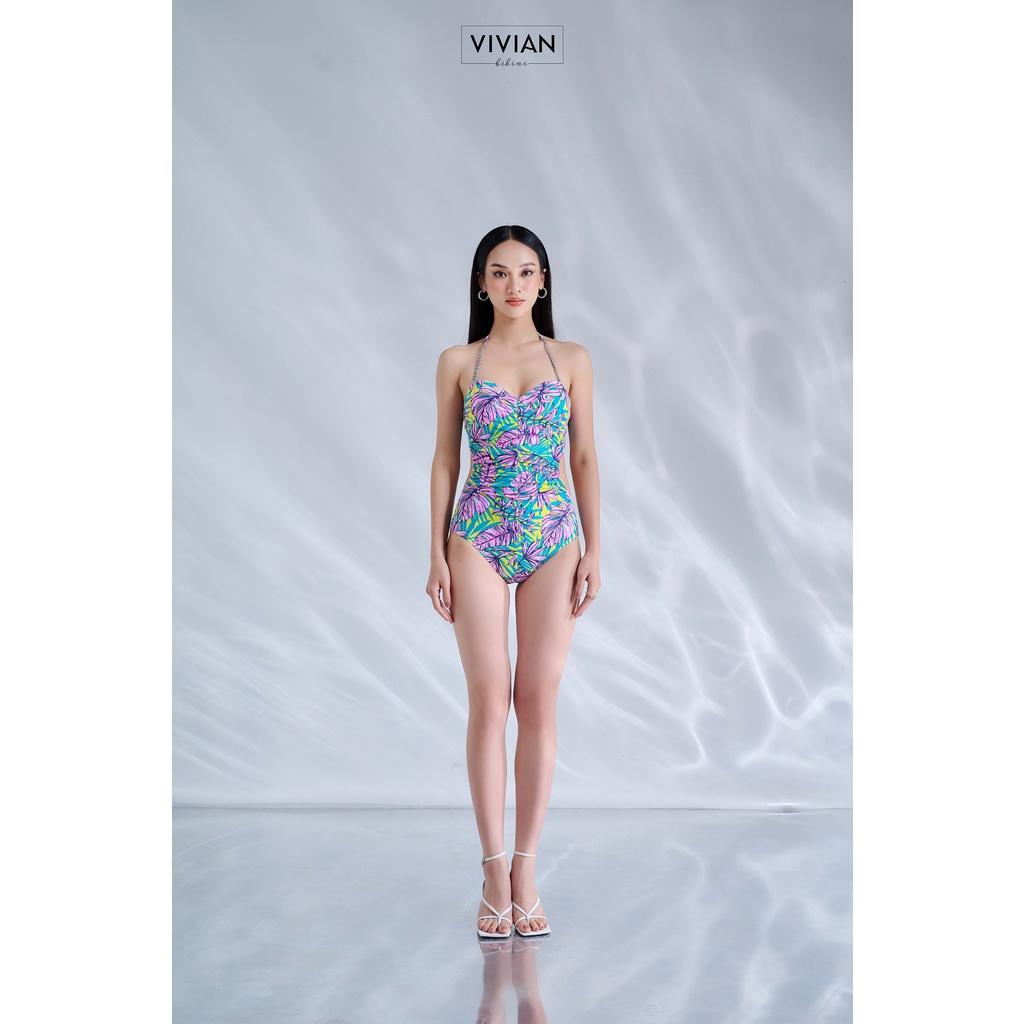 Đồ bơi nữ cao cấp  dạng một mảnh áo gọng dây hợp kim &amp; tạo nhún tôn dáng - MIX - VS170_XX
