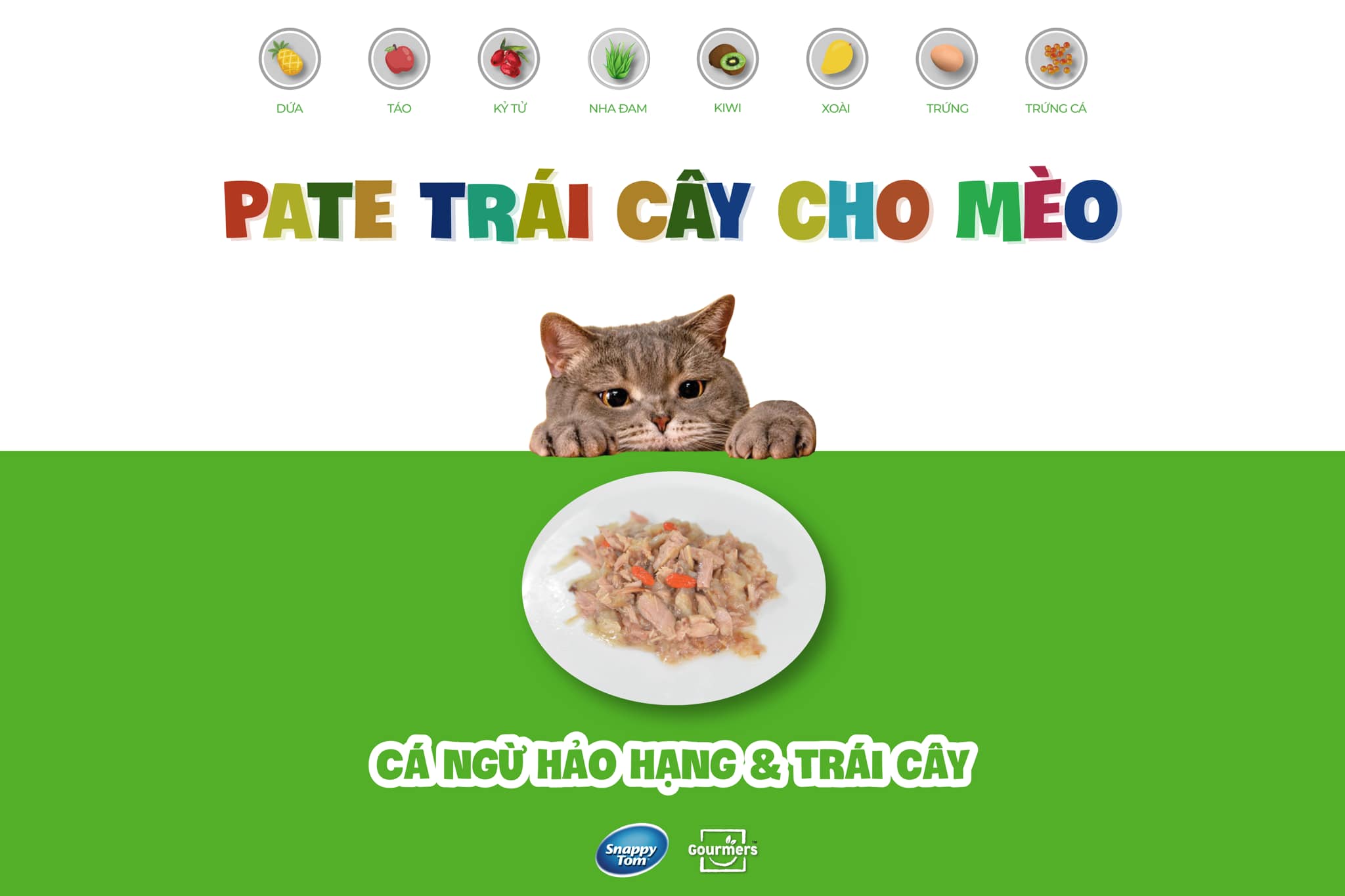 PATE SNAPPY TOM MIX TRÁI CÂY CHO MÈO MỌI LỨA TUỔI (RẤT LÀ NGON)