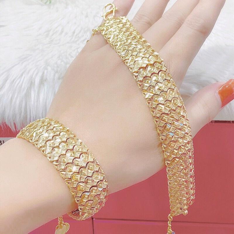 Lắc tay vảy cá mạ vàng đủ size Kami