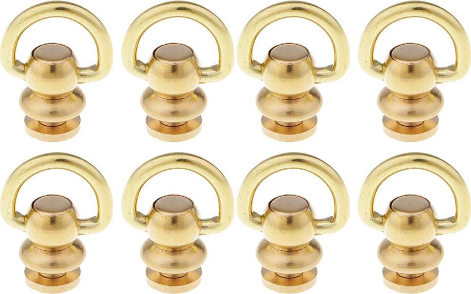8 Bộ Đồng Móng Tay Bằng Kim Loại Đính Đinh Tán Vít Xoay 360 Độ Bóng Bài Đầu Nút Với D Vòng dễ Dàng Lắp Đặt Và