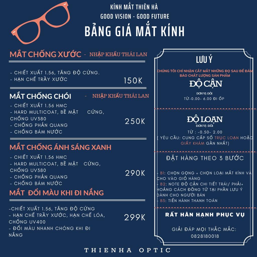 Gọng kính cận vuông nam nữ THIÊN HÀ OPTICAL chất liệu nhựa dẻo nhẹ unisex phong cách Hàn Quốc TH613 nhiều màu dễ đeo