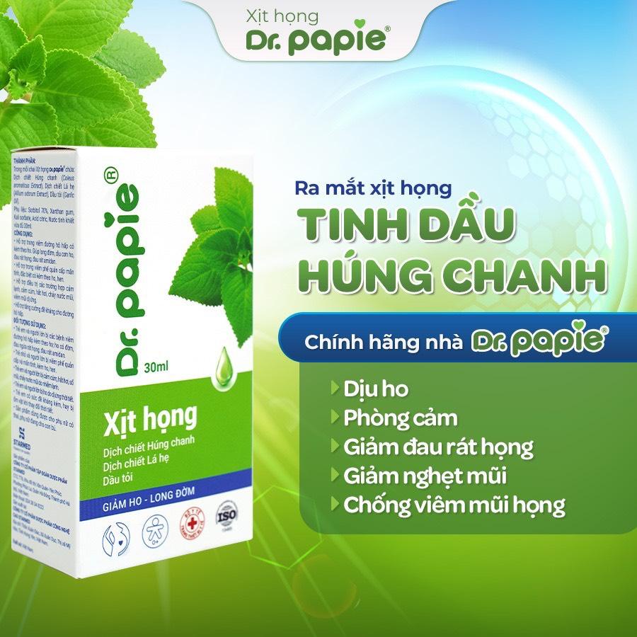 [HSD 02.2026] Xịt Họng Dr.Papie Dịch Chiết Húng Chanh Hỗ Trợ Giảm Ho 30ml Cho Bé và Người Lớn