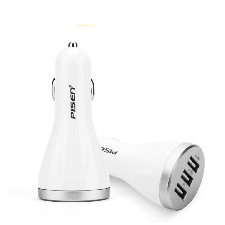 Củ sạc trên ô tô Pisen Car Charger 3USB (1A/2.1A/2.4A) - Hàng chính hãng