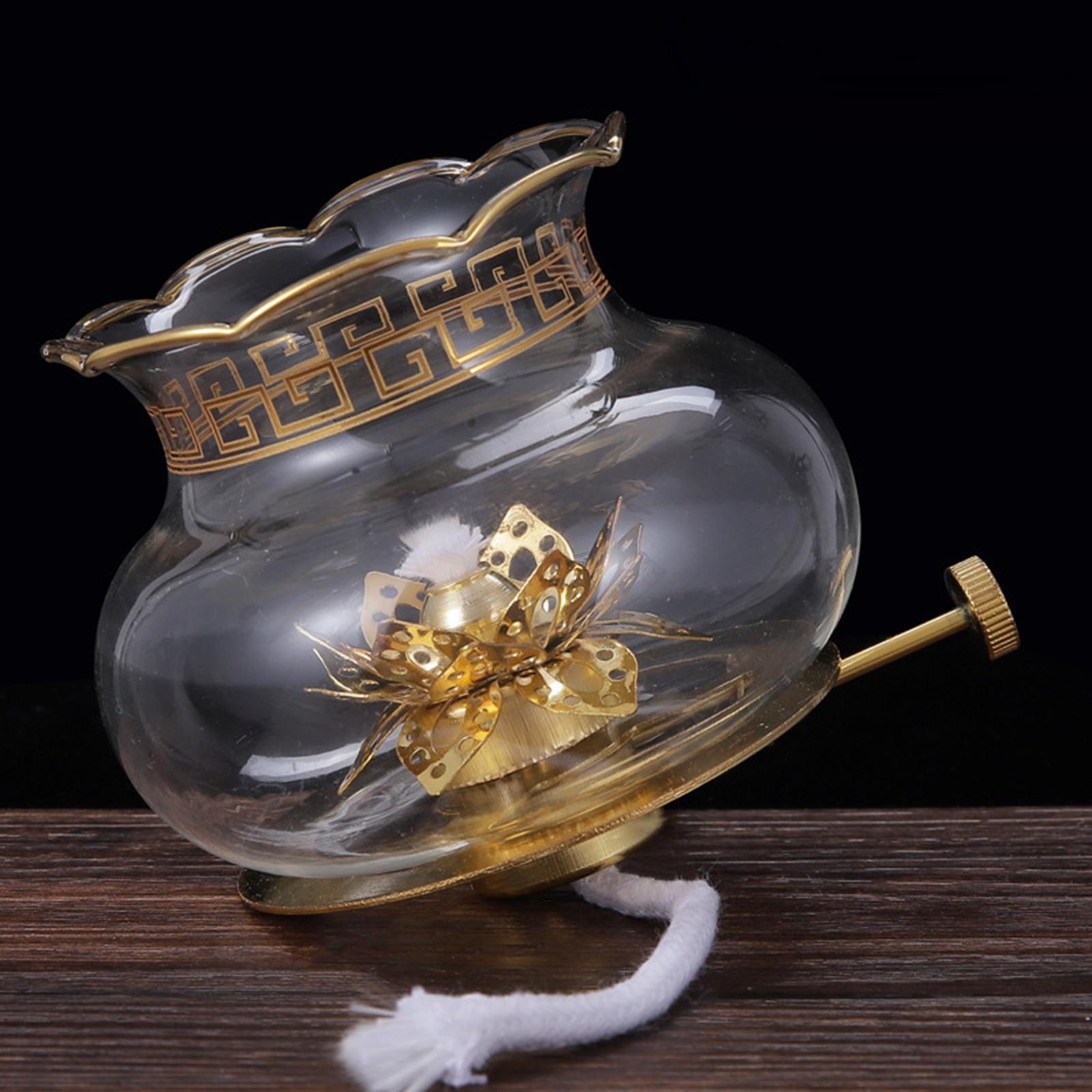 Retro Style Butter Lamp Wick Holder Without Wick Lamp Holder Alloy Ghee Lamp Holder for Home Decor Replacement DIY Supplies Altar