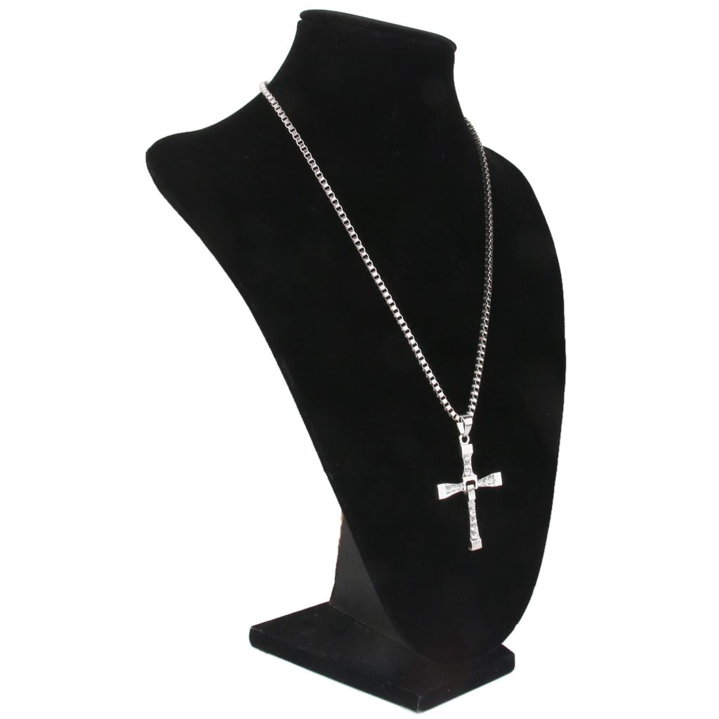 Men women fashion silver cross pendant chain necklace unisex jewelry gift