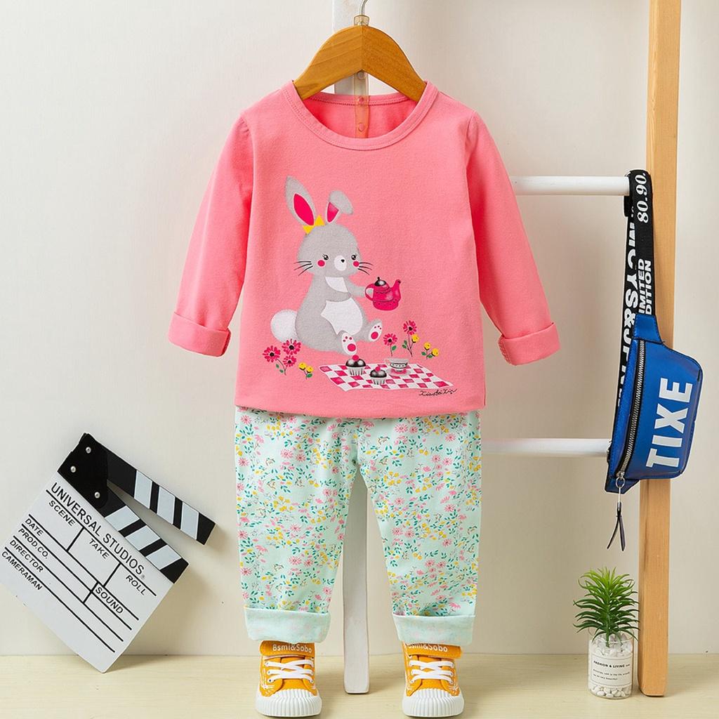 Bộ cotton dài tay bé trai, bé gái PIKA KIDS Bộ xuất hàn cho bé từ 16-25kg