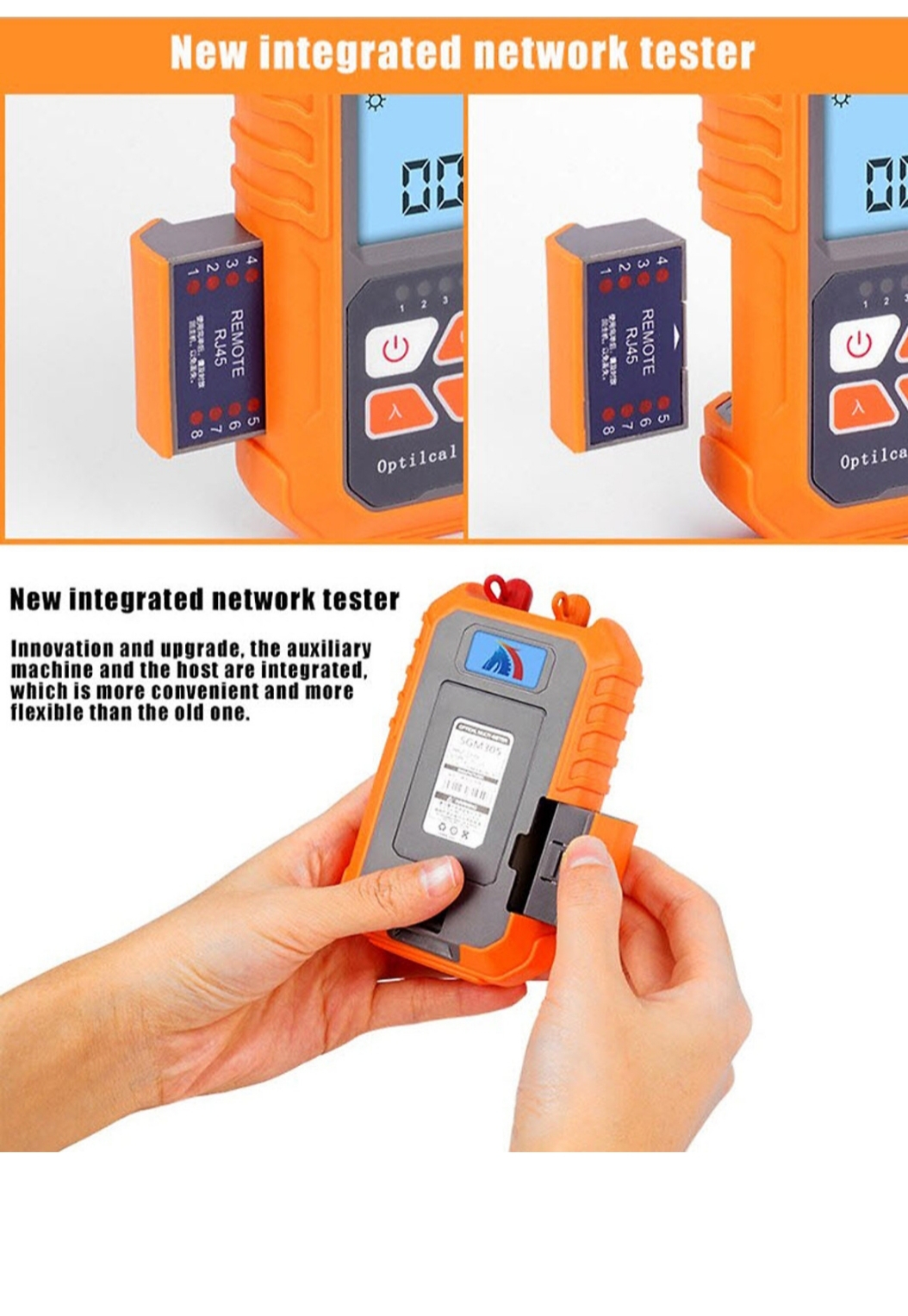 Bộ Dụng Cụ Kiểm Định Mạng Đa Năng 3 Trong 1 Sử Dụng Pin Sạc 600mAh - Máy Đo Công Suất Quang Bước Sóng Từ 800 - 1700nm - Bút Dò Lỗi Sợi Quang VFL 5Km Ánh Sáng Đỏ - Đầu Test Cáp Mạng RJ45 - Tích Hợp Đèn Led