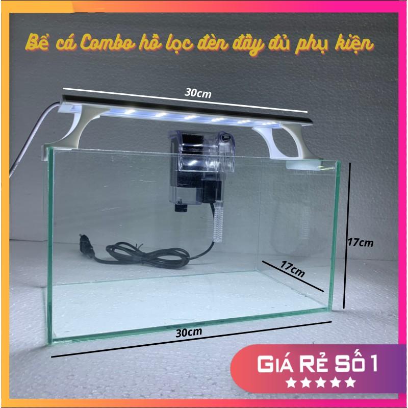 Bể cá mini COMBO ĐẦY ĐỦ, bể cá để bàn dùng nuôi kiểng hoặc thủy sinh