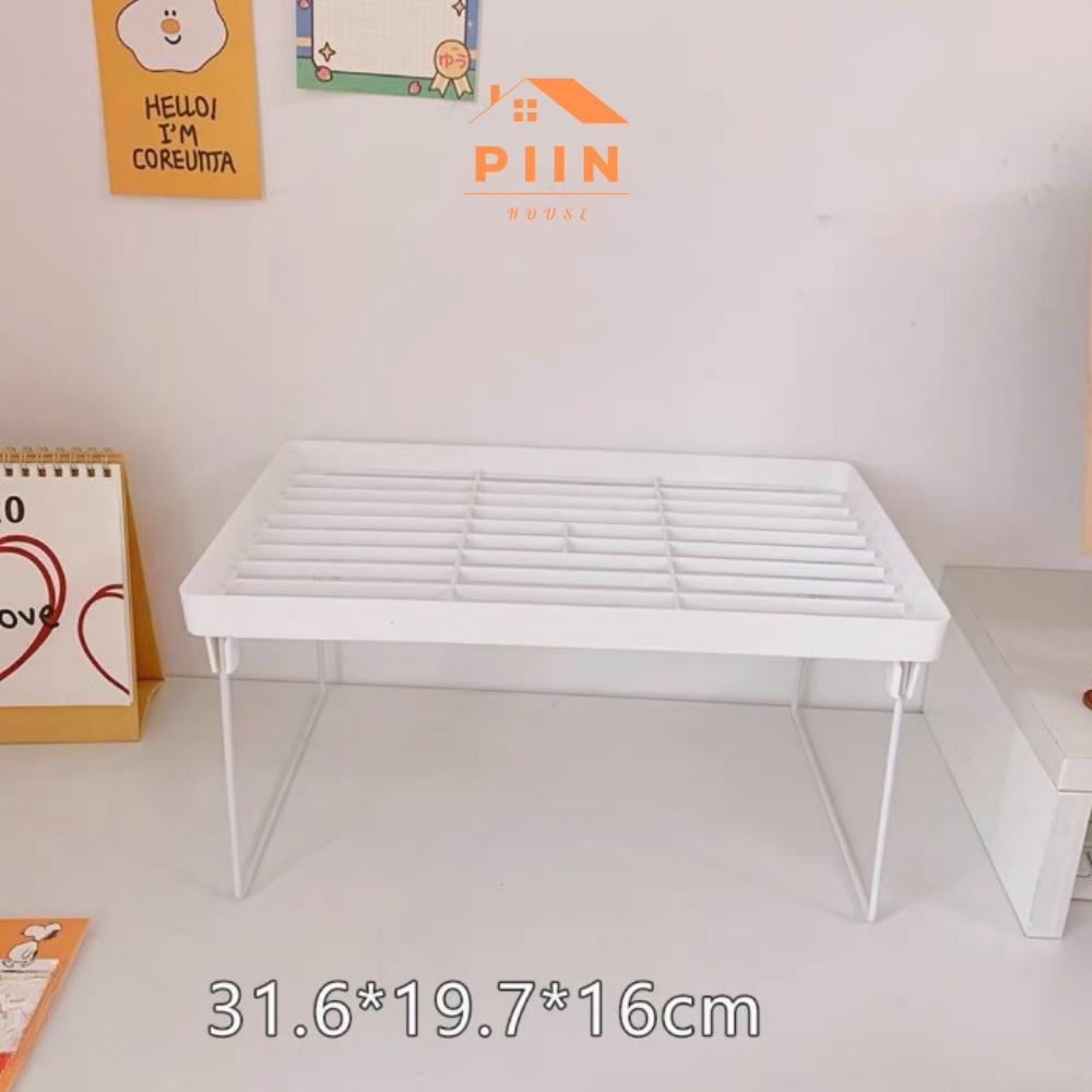 Kệ đựng đồ đa năng PIIN HOUSE có thể gấp gọn, dễ dàng vệ sinh, đặt bàn học/ phòng bếp có thể xếp thành 2 tầng