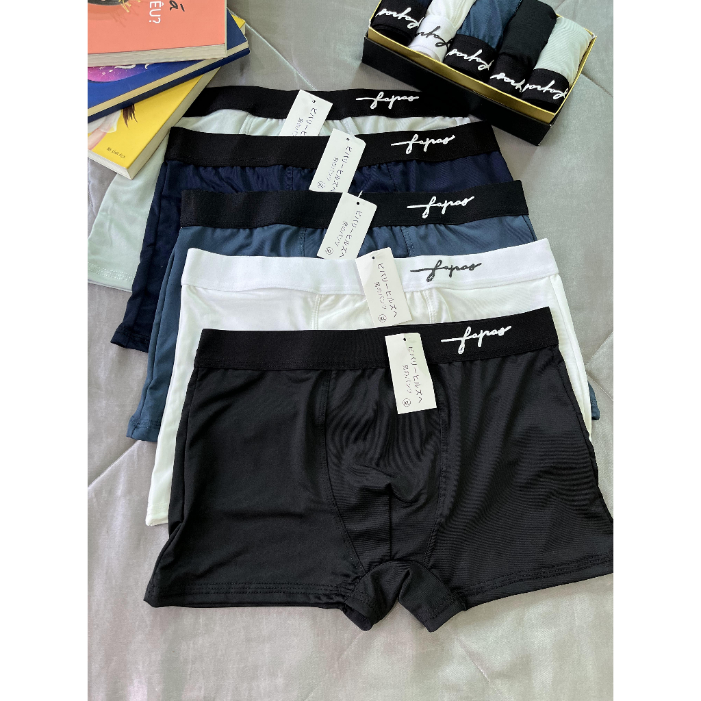 Combo 5c Sịp đùi nam cạp chữ ký chất liệu thun lạnh co giãn 4 chiều
