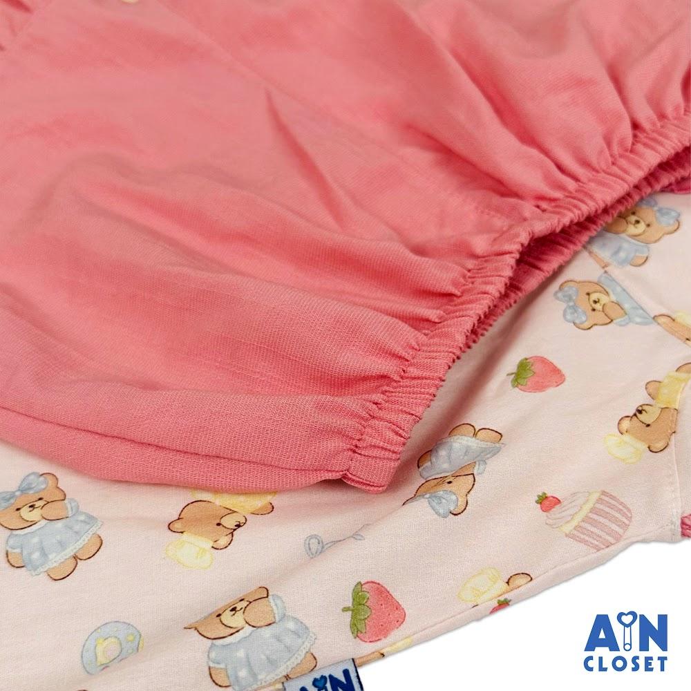 Bộ quần áo Ngắn bé gái họa tiết Em Bé Gấu Cotton - AICDBG5TILGB - AIN Closet