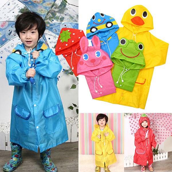 Áo mưa cho bé hoạt hình hình thú xuất Nhật Bản kích thước 110-120cm