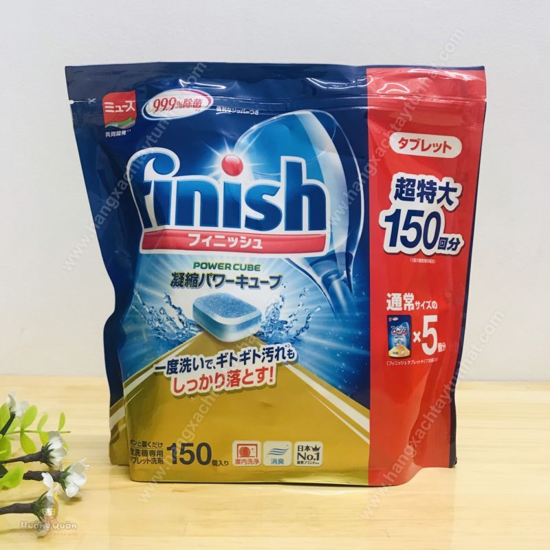 Viên rửa bát Finish Nhật 150 viên - Tặng túi zip 5 kẹo mật ong Senjaku