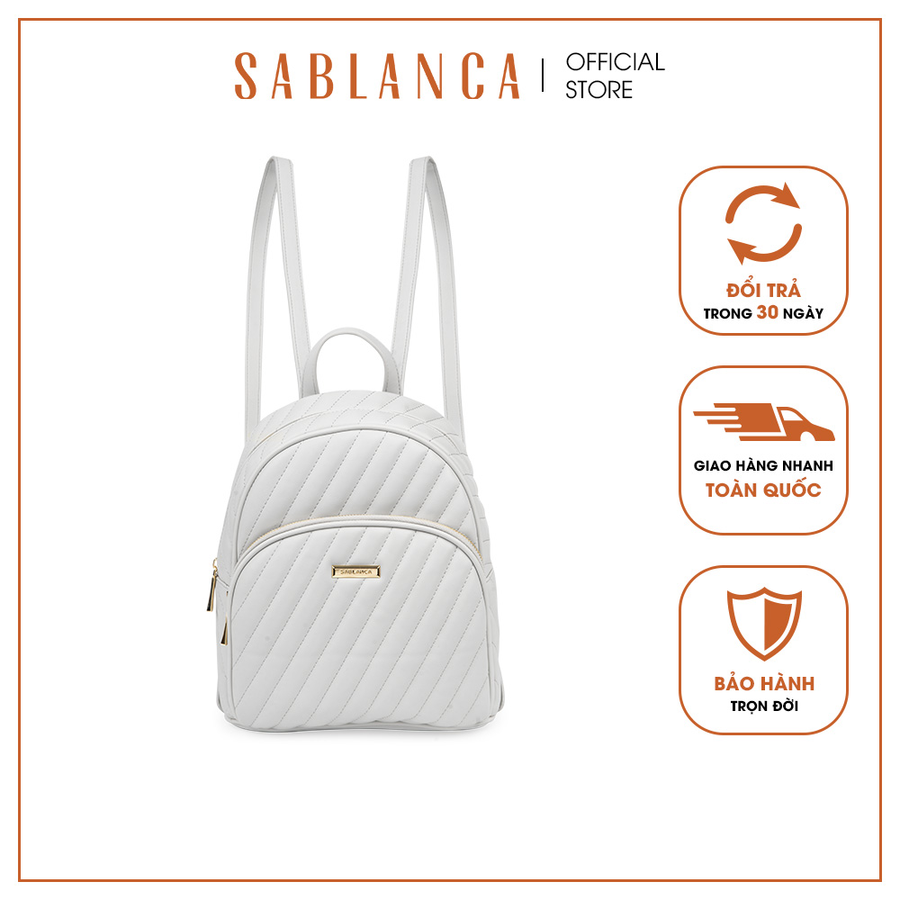Balo nữ thời trang họa tiết vân nổi kẻ sọc SABLANCA BP0074