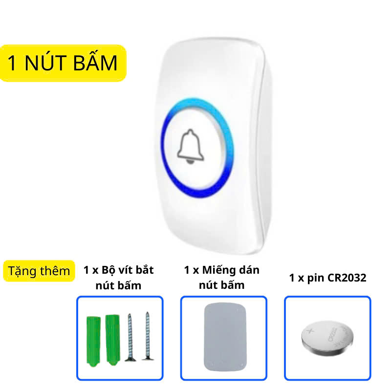 Công Tắc Không Dây Nút Bấm Cầm Tay Dán Tường Tiện Lợi 433mhz Bảo Hành 1 Năm