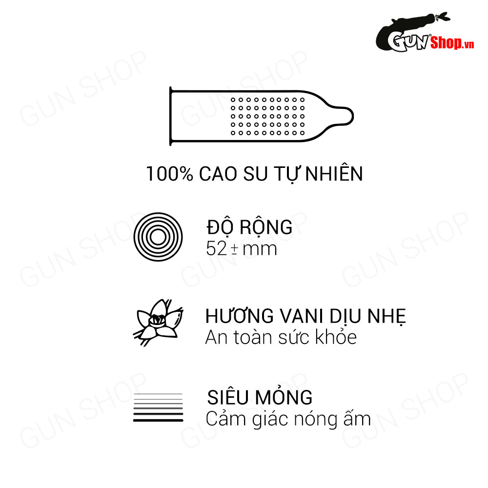 Bao cao su OLO 0.01 Large Bump Stimulation - Siêu mỏng, nóng ấm, hương vani