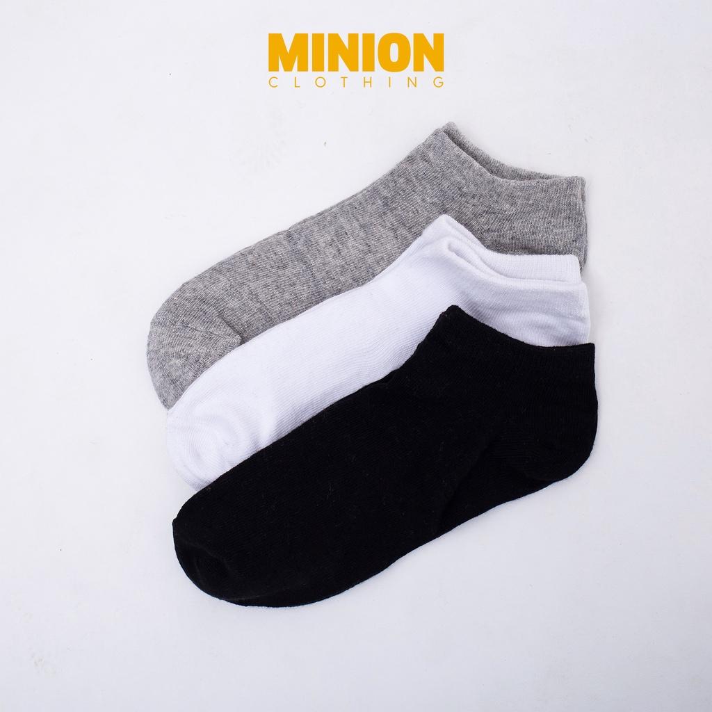 Tất cổ ngắn nam nữ MINIONCLOTHING trơn chất vải mềm thoáng khí vớ cổ cao unisex phong cách Hàn Quốc S2904