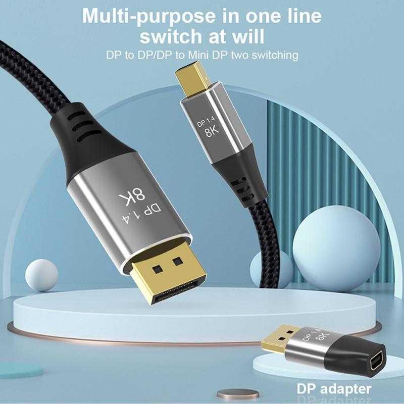 Đầu chuyển đổi MiniDP sang DisplayPort 8K DP1.4 cho máy tính laptop/điện thoại