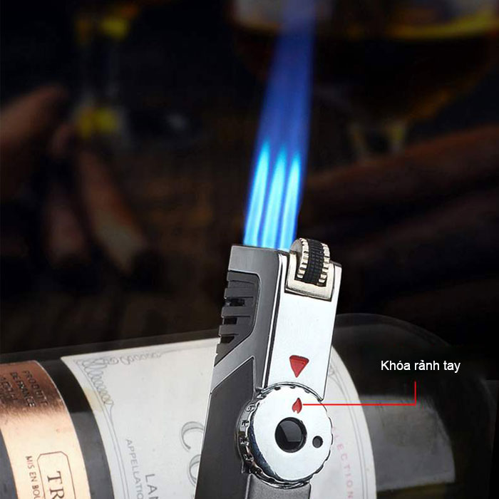 Vỏ Hột Quẹt Bật Lửa Gas Đá Khò 3 Tia Jobon ZB-190 Có Khóa Rảnh Tay - Nhiều Màu