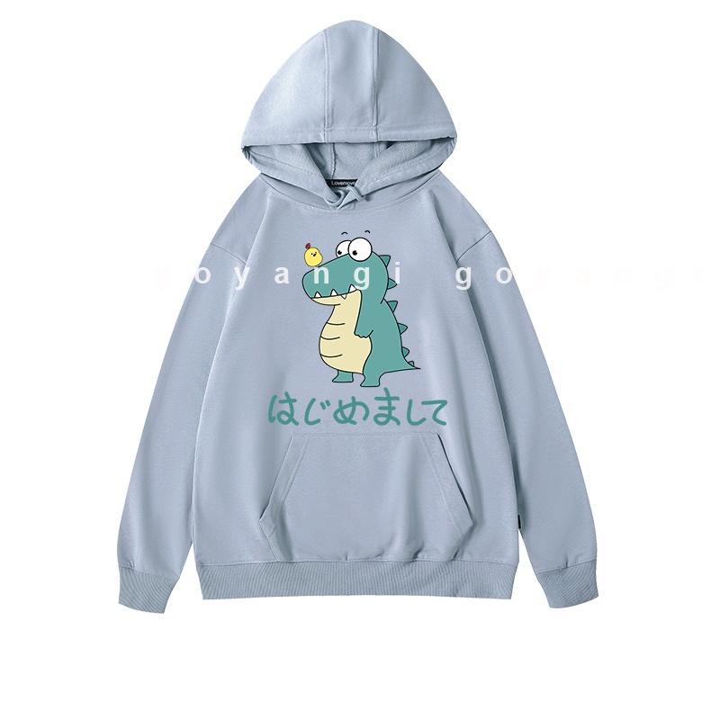 Áo Hoodie GYG Unisex Khủng Long Và Gà Con Form Rộng Oversize Phong Cách Hàn Quốc
