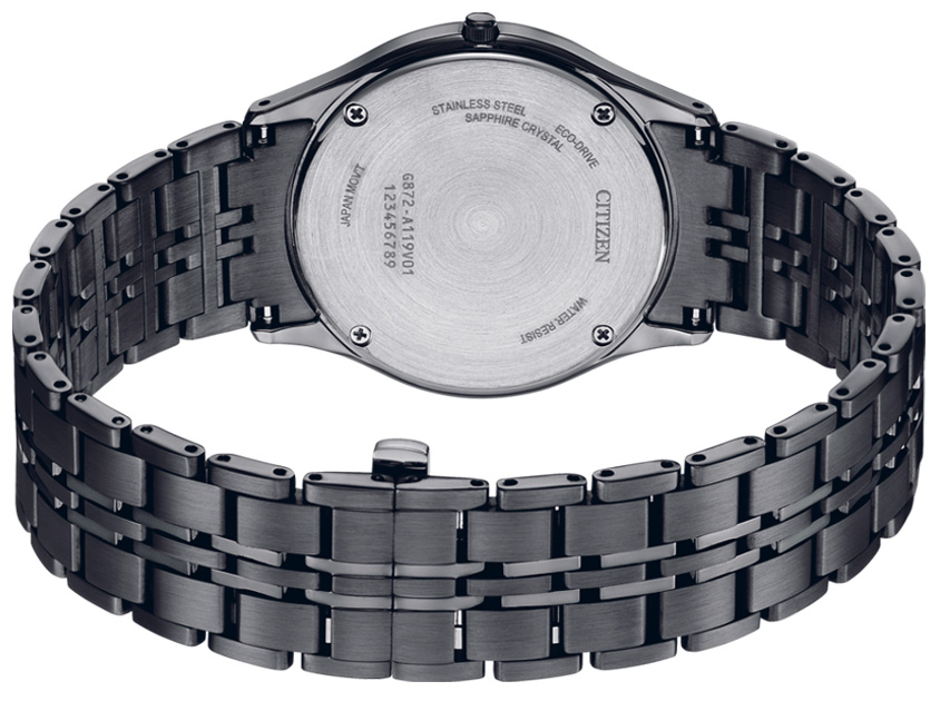 Đồng Hồ Nam Citizen Siêu Mỏng Dây Thép Không Gỉ AR3017-58E - Mặt Đen (Sapphire)