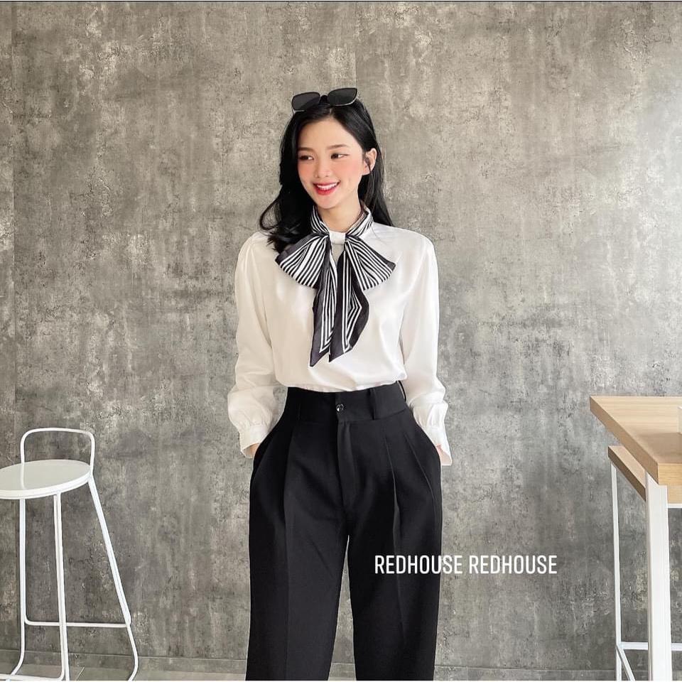 Quần Tây ống rộng suông nữ HDSHOP , ( đen , trắng ) lên form xịn mịn đẹp tôn dáng dễ mặc cho tất cả chị em
