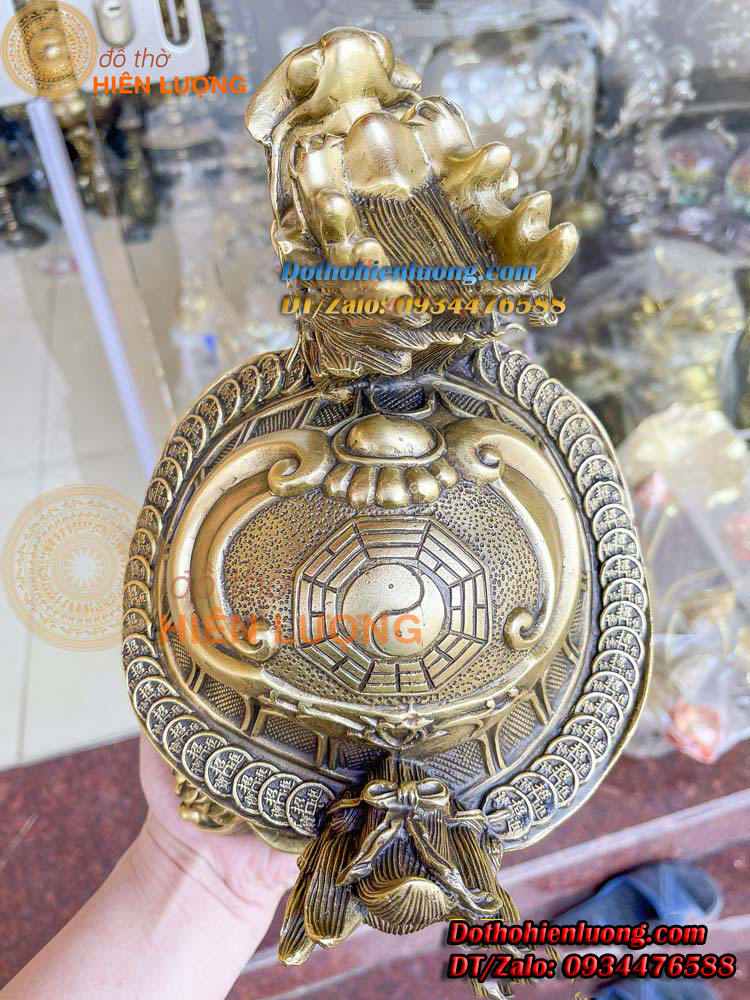 Tượng Long Quy Lưng Bát Quái Bằng Đồng Nguyên Chất Cao 22cm, Nặng 2,5kg Đẹp Tinh Xảo - Đồ Thờ Hiên Lượng