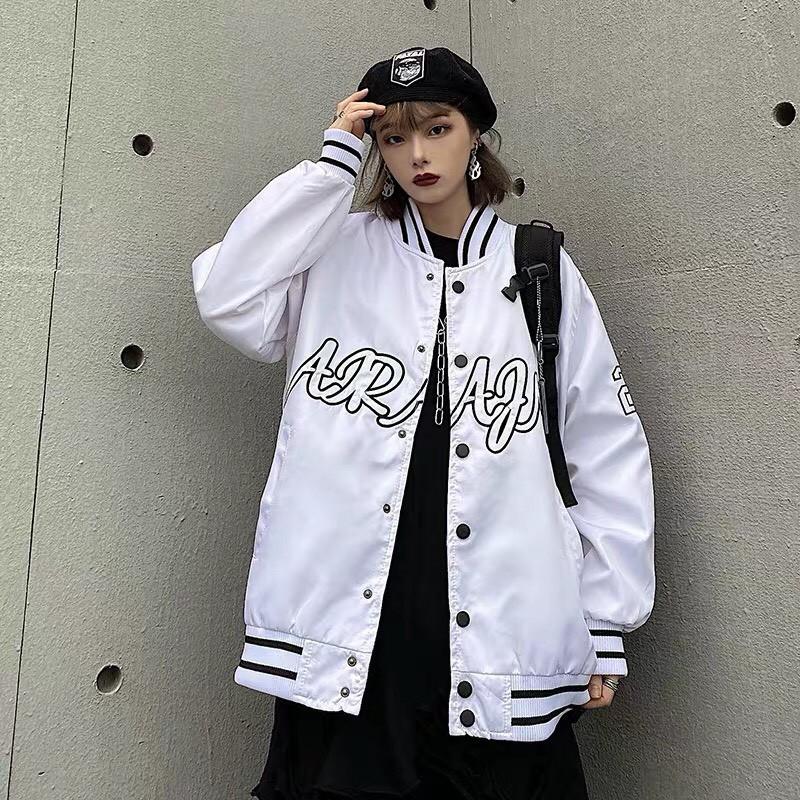 Áo khoác dù bomber unisex form rộng 28 nam nữ ulzzang Wind cúc bấm