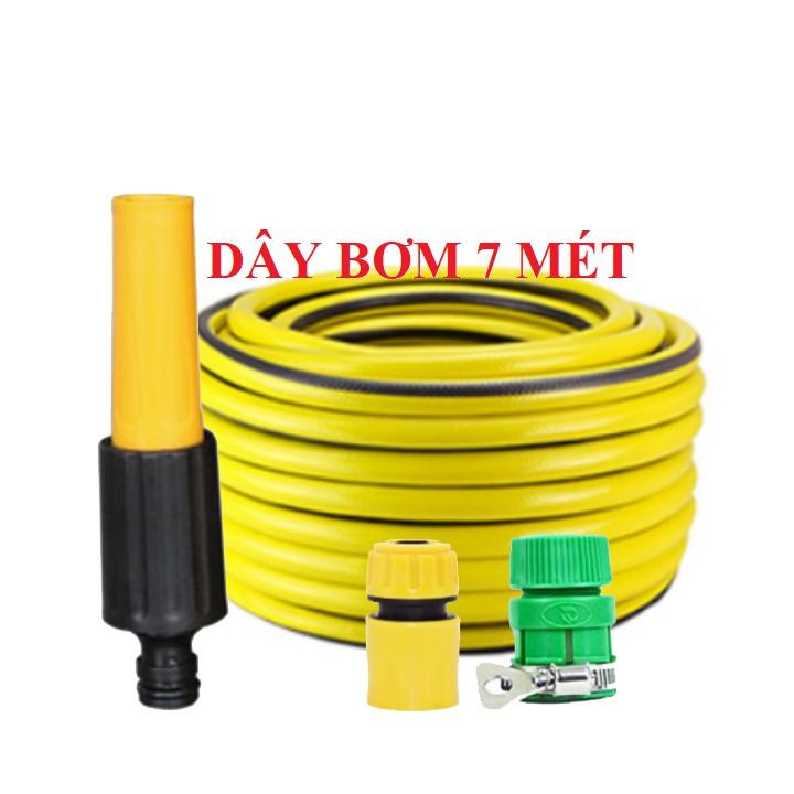 Bộ dây vòi xịt bơm nước tưới rửa , tăng áp 3 lần, loại 7m, 10m 206622-5 cút sập, + đai