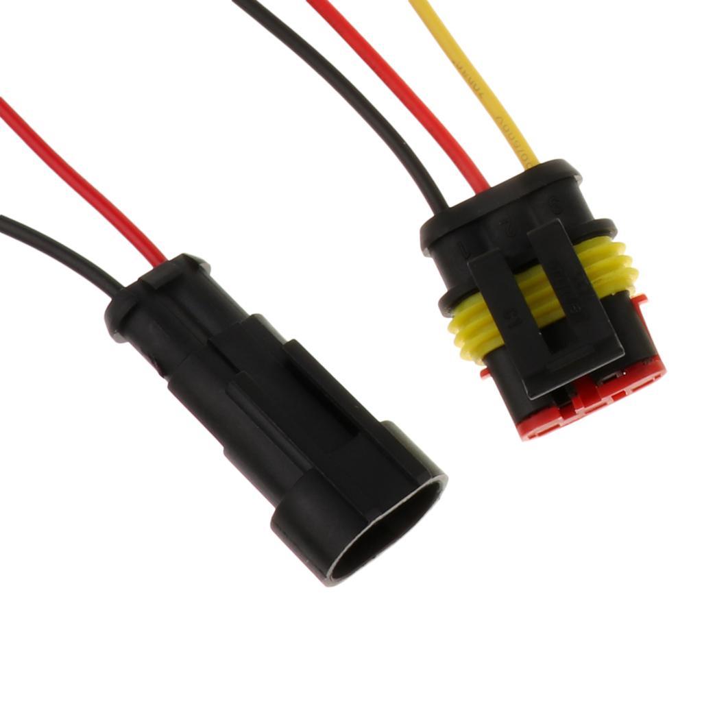 1 2 3 4 5 6 Pins Way Sealed Waterproof Electrical Wire Connector Plug Car Auto Waterproof Electrical Connector Plug Socket Kit with Wire, Pack of 6