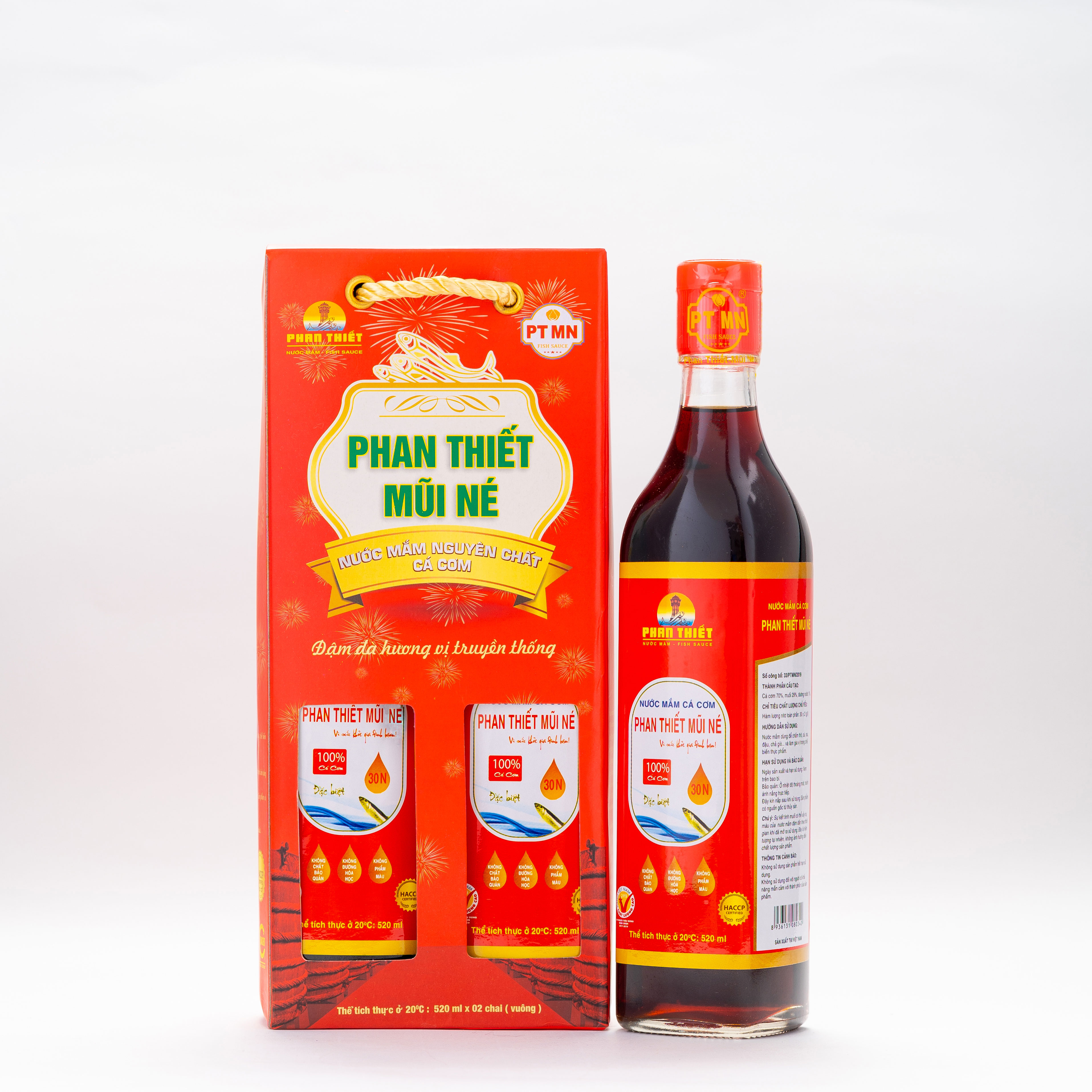 30 Đạm x 520ml Nước Mắm Cá Cơm Truyền Thống Phan Thiết Mũi Né 30N 520ml