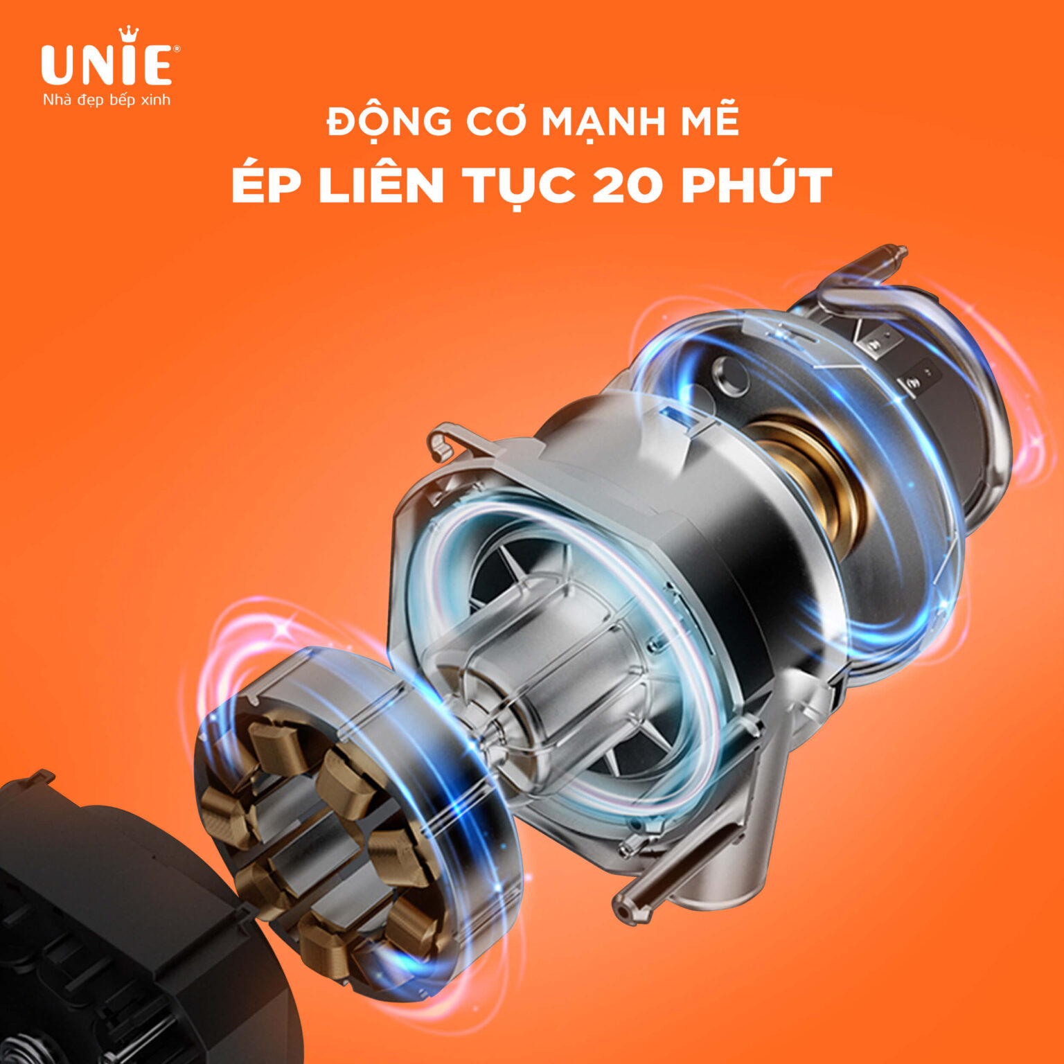 Máy Ép Chậm Cao Cấp Unie USJDC71S Tiêu Chuẩn Đức 0.7L Công Suất 400 W - Hàng Chính Hãng