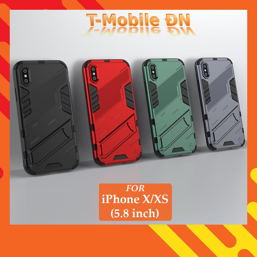 Ốp lưng cho iPhone X XS, Ốp chống sốc Iron Man PUNK cao cấp kèm giá đỡ cho iPhone XS X